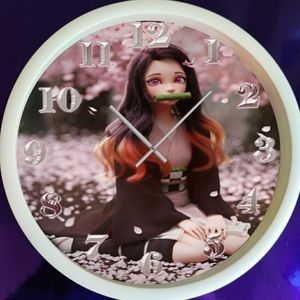 Demon slayer wall clock with led lights